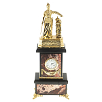 Часы настольные бронзовые из натурального камня Яшма Stone Clock варинант исполнения - 1 | Loft Concept в Брянске