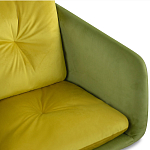 Стул с мягкой обивкой из велюра и подъемно-поворотным механизмом на колесиках Mason Green and Yellow варинант исполнения - 4 | Loft Concept в Брянске