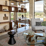 Черный приставной столик из массива AMORPHOUS варинант исполнения - 4 | Loft Concept в Брянске