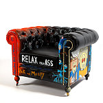 Кресло "Умный Умник" Rick and Morty graffiti chair натуральная кожа  варинант исполнения - 1 | Loft Concept в Брянске