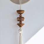 Аксессуар на стену диск с деревянными бусинами Wall Decor Thread Disc  варинант исполнения - 2 | Loft Concept в Брянске