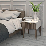 Тумба прикроватная коричневая с белой столешницей Harper Line варинант исполнения - 3 | Loft Concept в Брянске