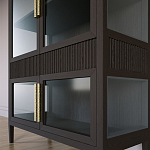 Витрина Primo со стеклянными фасадами и 2 ящиками Темный орех варинант исполнения - 2 | Loft Concept в Брянске