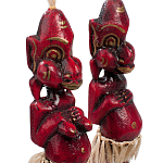 Комплект из 2-х деревянных статуэток Asmat Straw Headdress Statuettes Red варинант исполнения - 3 | Loft Concept в Брянске