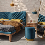 Пуф синий велюр на золотом металлическом основании Golden Belt варинант исполнения - 4 | Loft Concept в Брянске