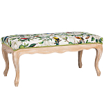 Банкетка из натурального бука золотистая с изображением птиц и цветов Blooming Birds варинант исполнения - 1 | Loft Concept в Брянске