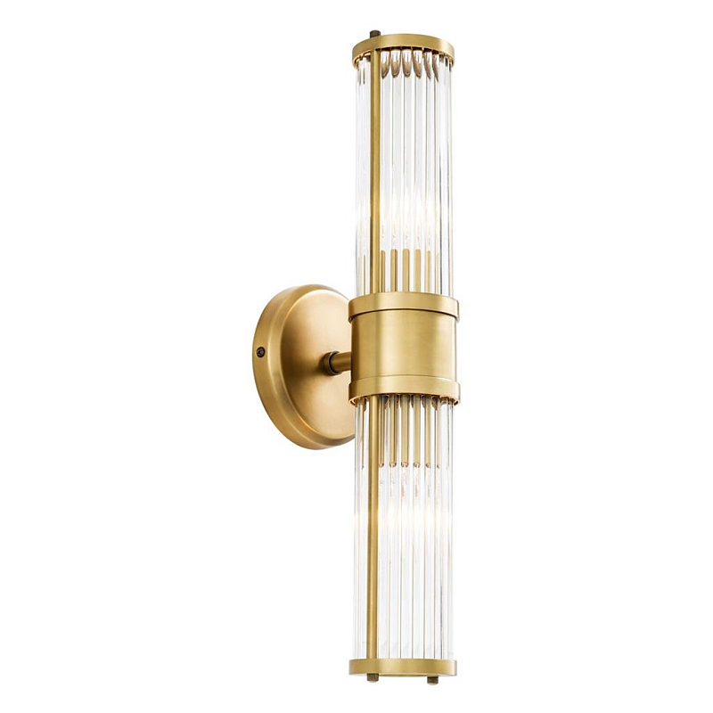 Бра Wall Lamp Claridges Double Brass Латунь Античная полированная Прозрачное Стекло Бра Wall Lamp Claridges Double Brass Латунь Античная полированная Прозрачное Стекло в Брянске | Loft Concept