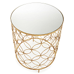 Приставной стол золотой с зеркальной столешницей Golden Symphony варинант исполнения - 1 | Loft Concept в Брянске