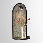 Настенный светильник зеленого цвета с черной рамкой овальной формы с полкой Herbarium  варинант исполнения - 2 | Loft Concept в Брянске