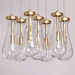 Люстра с 7-ю прозрачными плафонами из стекла в форме капли Lucid Rain  варинант исполнения - 4 | Loft Concept в Брянске