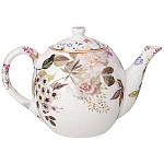 Чайный сервиз из фарфора белый с рисунком цветов на 6 персон 14 предметов Garden Whisper Porcelain Set  варинант исполнения - 2 | Loft Concept в Брянске