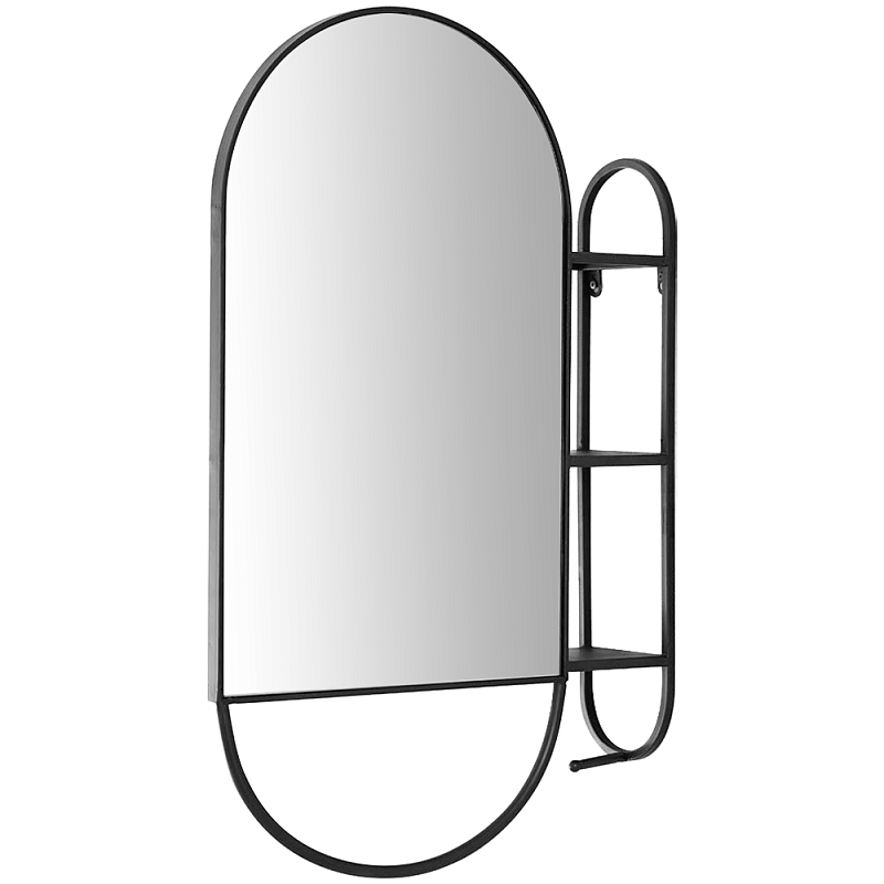 Овальное настенное зеркало с боковым креплением Cole Industrial Mood Mirror Черный Овальное настенное зеркало с боковым креплением Cole Industrial Mood Mirror Черный в Брянске | Loft Concept