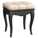 Пуф из массива бука с бежевой обивкой из велюра White Provence Black Provence варинант исполнения - 1 | Loft Concept в Брянске