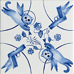 Плитка с узором 2 кота 2 пистолета варинант исполнения - 1 | Loft Concept в Брянске