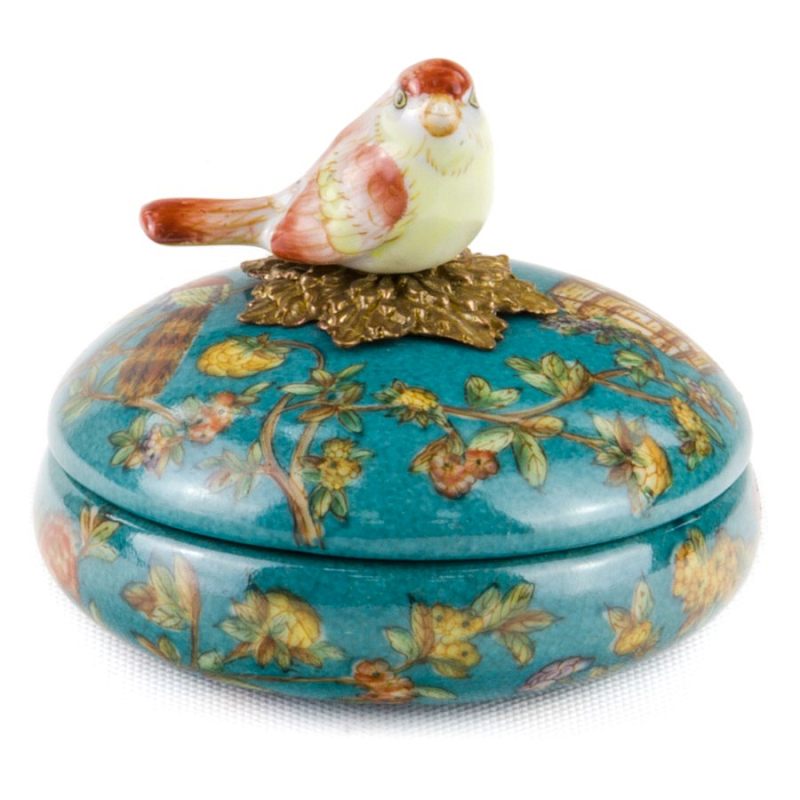 Шкатулка Box Light Yellow Bird Бирюзовый Бронза Шкатулка Box Light Yellow Bird Бирюзовый Бронза в Брянске | Loft Concept