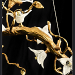 Люстра в виде золотой ветки с цветами и птичками Marvelous Garden варинант исполнения - 12 | Loft Concept в Брянске