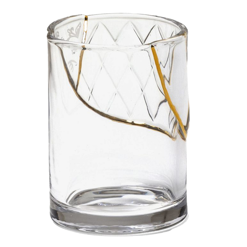 Стакан Seletti Kintsugi II Прозрачное Стекло Золотой Стакан Seletti Kintsugi II Прозрачное Стекло Золотой в Брянске | Loft Concept