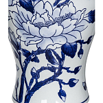 Ваза с бело-синей росписью и изображением цветов Blue & White Ornament варинант исполнения - 1 | Loft Concept в Брянске