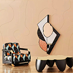 Дизайнерский журнальный стол округлой формы чёрный с золотой столешницей Fufem варинант исполнения - 1 | Loft Concept в Брянске