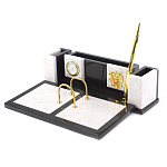 Настольный письменный набор из белого мрамора и змеевика Marble Accessory варинант исполнения - 2 | Loft Concept в Брянске