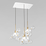 Люстра подвесная 3 лампы с прозрачными стеклянными шарами и золотыми деталями Giopato & Coombes варинант исполнения - 3 | Loft Concept в Брянске