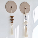 Аксессуар на стену диск из нитей Wall Decor White Thread Disc  варинант исполнения - 1 | Loft Concept в Брянске