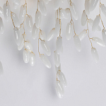 Бра золотого цвета с ветвями и белыми овальными стеклянными подвесками Droplet Chandelier варинант исполнения - 5 | Loft Concept в Брянске