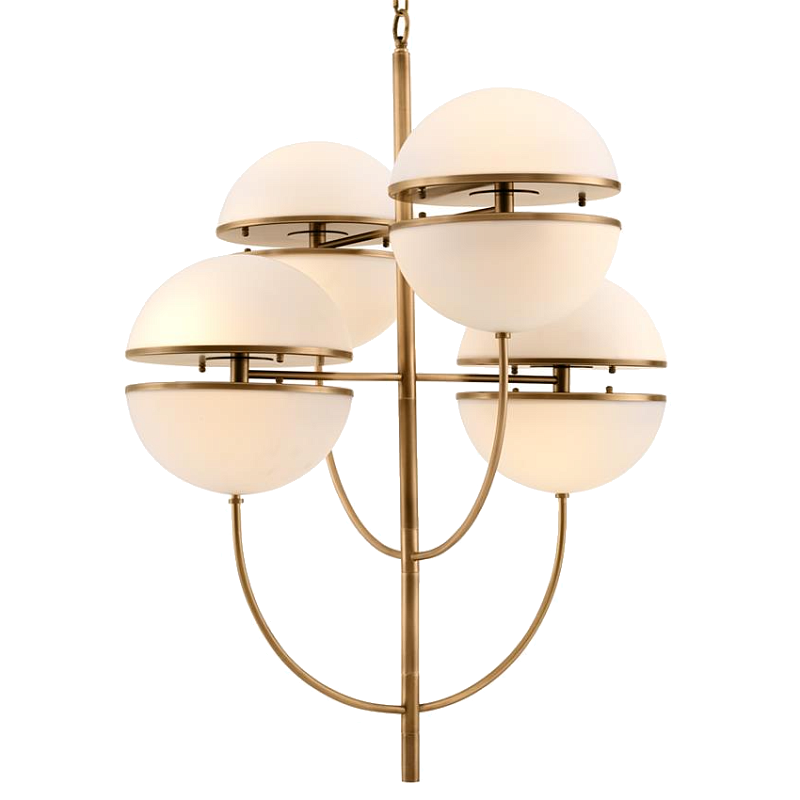 Люстра Chandelier Spiridon Латунь Античная полированная Белый Люстра Chandelier Spiridon Латунь Античная полированная Белый в Брянске | Loft Concept