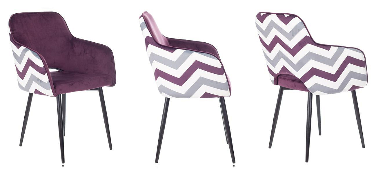 Стул SHARRON Chair Сливовый Зигзаг Стул SHARRON Chair Сливовый Зигзаг - Loft-Concept в Брянске