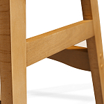 Барный стул со спинкой и подлокотниками на 4-х деревянных ножках Кремовый Велюр Ava Charm варинант исполнения - 7 | Loft Concept в Брянске