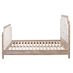 Кровать двуспальная светло-бежевая с основанием из массива дуба с мягким изголовьем Flax Beds варинант исполнения - 2 | Loft Concept в Брянске