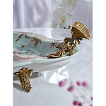 Блюдо овальное из голубого фарфора с ручками в виде бабочек и цветочным рисунком Blue Garden варинант исполнения - 5 | Loft Concept в Брянске