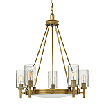  Люстра с 5-ю цилиндрическими плафонами из стекла с пузырьками Hinkley варинант исполнения - 7 | Loft Concept в Брянске