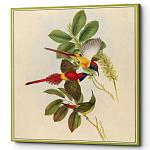 Постер на холсте с изображением птиц и цветов Blooming Birds Poster варинант исполнения - 2 | Loft Concept в Брянске