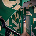 Обои ручная роспись в стиле Арт-деко Symphony Original colourway on Jade silk dupion варинант исполнения - 1 | Loft Concept в Брянске