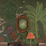 Обои ручная роспись Malwa Original colourway on Olive tobacco варинант исполнения - 1 | Loft Concept в Брянске