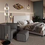 Бра черного цвета с круглым прозрачным стеклянным плафоном Virelia  варинант исполнения - 5 | Loft Concept в Брянске