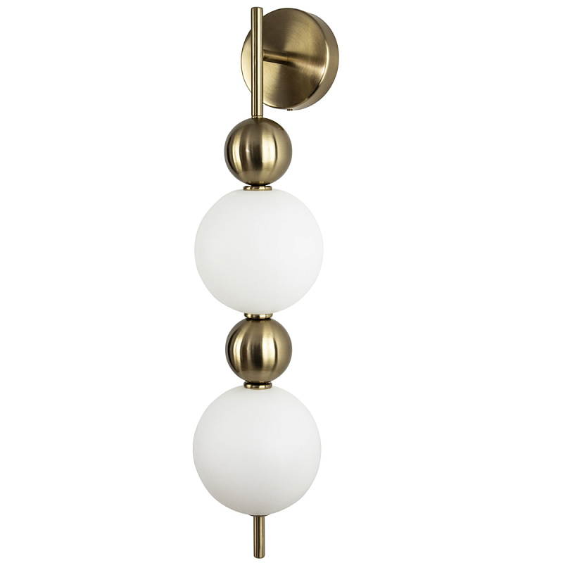 Бра с плафонами шарами из акрила и металла Crystal Globule Spheres Wall Lamp Латунь Белый Бра с плафонами шарами из акрила и металла Crystal Globule Spheres Wall Lamp Латунь Белый в Брянске | Loft Concept