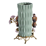 Ваза с птицами и цветами из фарфора с бронзовыми элементами Garden of Eden варинант исполнения - 2 | Loft Concept в Брянске