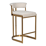 Стул барный букле бежевый с каркасом цвета матовое золото Tactility варинант исполнения - 2 | Loft Concept в Брянске