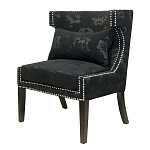 Полукресло с мягкой обивкой из жаккарда на 4-х ножках из массива березы Baroque Armchair black варинант исполнения - 3 | Loft Concept в Брянске