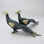 Статуэтка бронзовая пара Павлины синие Bronze Birds варинант исполнения - 2 | Loft Concept в Брянске