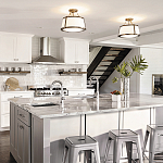 Потолочный светильник со светлым текстильным абажуром Hinkley варинант исполнения - 6 | Loft Concept в Брянске