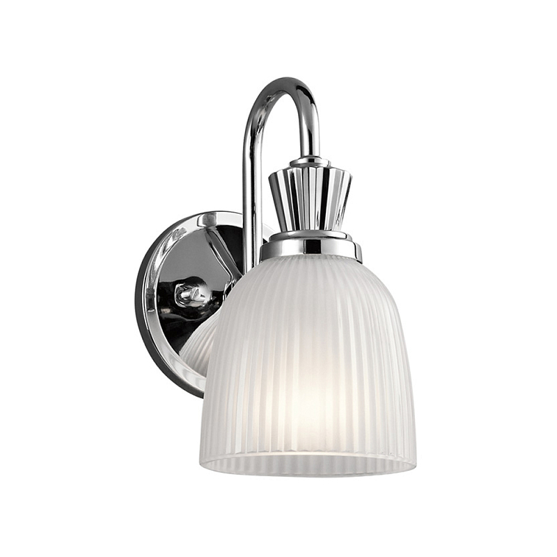 Бра с матовым ребристым плафоном в форме колокола Kichler Хром Белый в Брянске | Loft Concept 