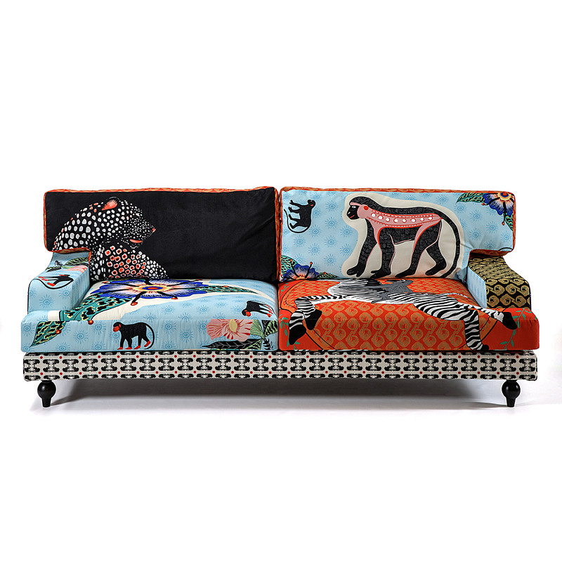 Диван с цветным принтом Qalakabusha Sofa Мульти в Брянске | Loft Concept 