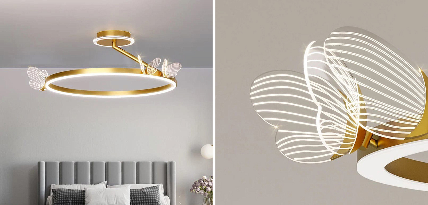 Потолочная люстра с бабочками Butterfly Ceiling Lamp F Потолочная люстра с бабочками Butterfly Ceiling Lamp F - Loft-Concept в Брянске