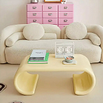 Дизайнерский журнальный стол жёлтый округлой формы Bonyn варинант исполнения - 2 | Loft Concept в Брянске