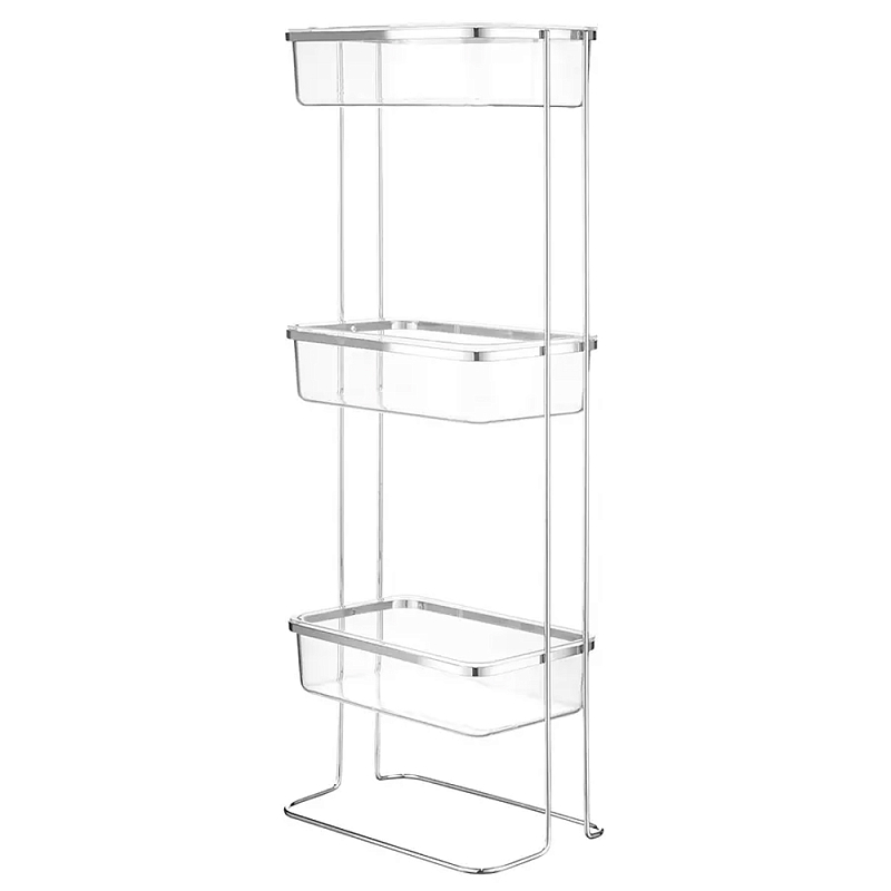Полка напольная трехъярусная для ванной Bathroom Floor Shelf Хром Полка напольная трехъярусная для ванной Bathroom Floor Shelf Хром в Брянске | Loft Concept
