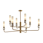 Люстра на штанге с 8-ю цилиндрическими матовыми плафонами и шарами из камня Orb Essence варинант исполнения - 1 | Loft Concept в Брянске