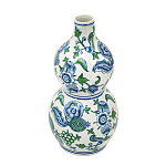 Ваза фигурная с сине-зелеными узорами распустившихся цветов Blossoming Spring варинант исполнения - 2 | Loft Concept в Брянске